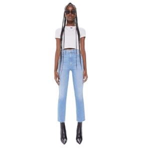 MOTHER The Hustler Ankle Fray size 30 Au Revoir wash